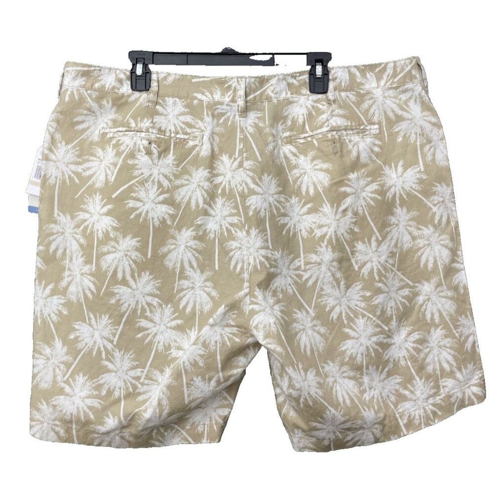 NAUTICA Beige Palm Trees Classic Fit Linen Blend Chino Shorts NWT 42W - Picture 8 of 10